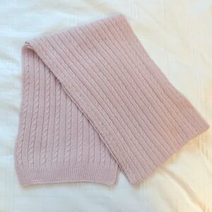 Blush Pink Cashmere Blend Cable Knit Scarf